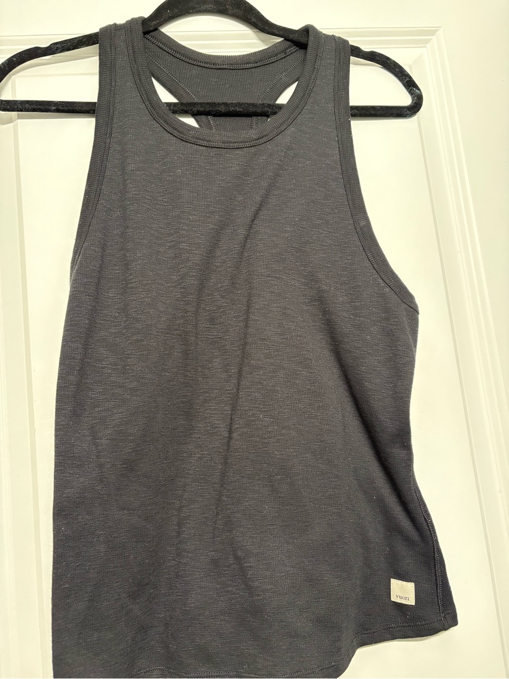 Vuori Charcoal Ribbed Racerback Tank